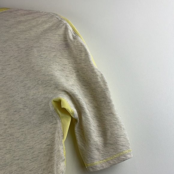 Lululemon Yellow Devotion Short Sleeve Tee Medium Clarity Heathered Polar Cream - Picture 9 of 10